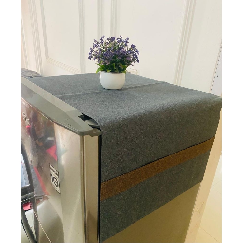 taplak kulkas estetik, taplak kulkas pelindung debu/ taplak kulkas denim/ taplak kulkas/taplak kulka