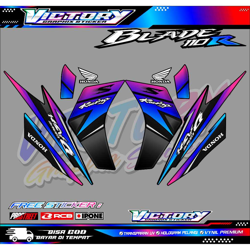 STRIPING VARIASI HONDA BLADE 110 R / STICKER LIST VARIASI HONDA BLADE 110 R