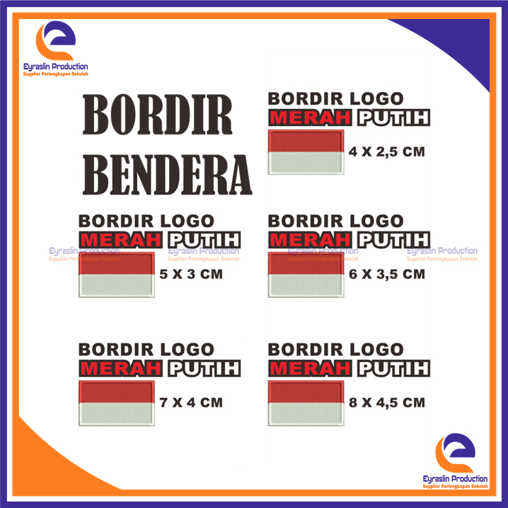 Logo Bordir Bendera / Emblem Bordir Bendera/Logo Sekolah