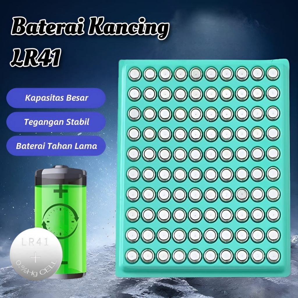 BATERAI KANCING AG3 LR41 ISI 100 BIJI TATAKAN HIJAU MERK SODA •YUGI