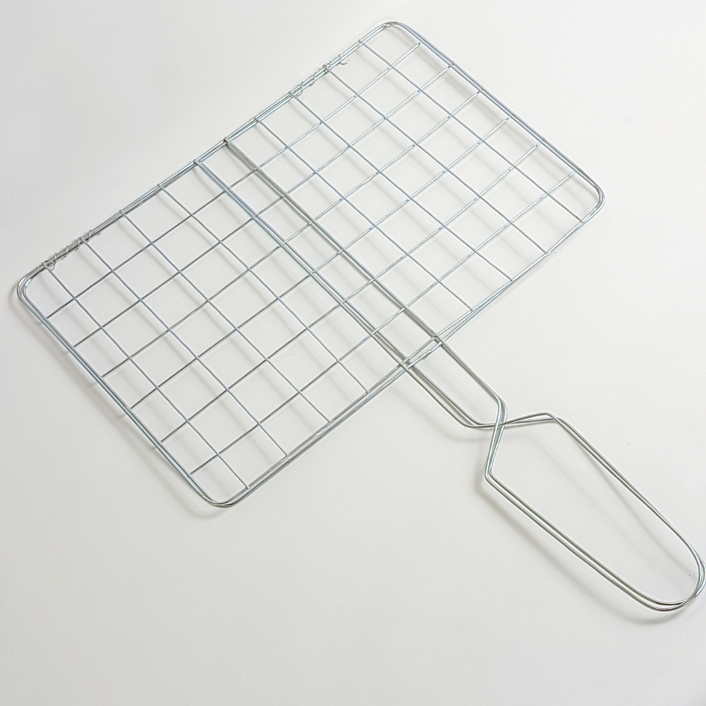 Panggangan lipat Jaring Stainless Steel - Bakaran Ikan, Ayam & Sate Anti Karat