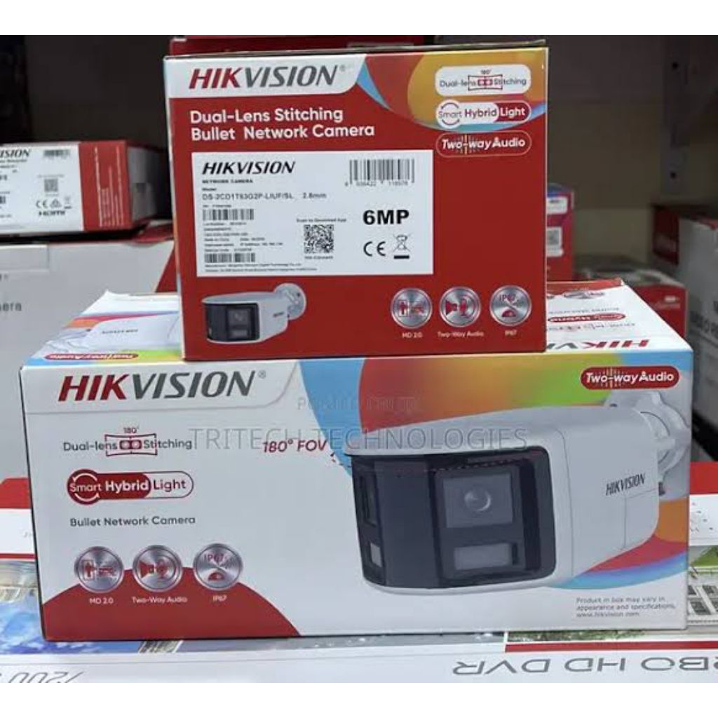 DS-2CD1T63G2P-LIUF/SL HikVision IP CAM CCTV 6MP Dual Lens Stitched Wide Angle Smart Hybrid Light Fix