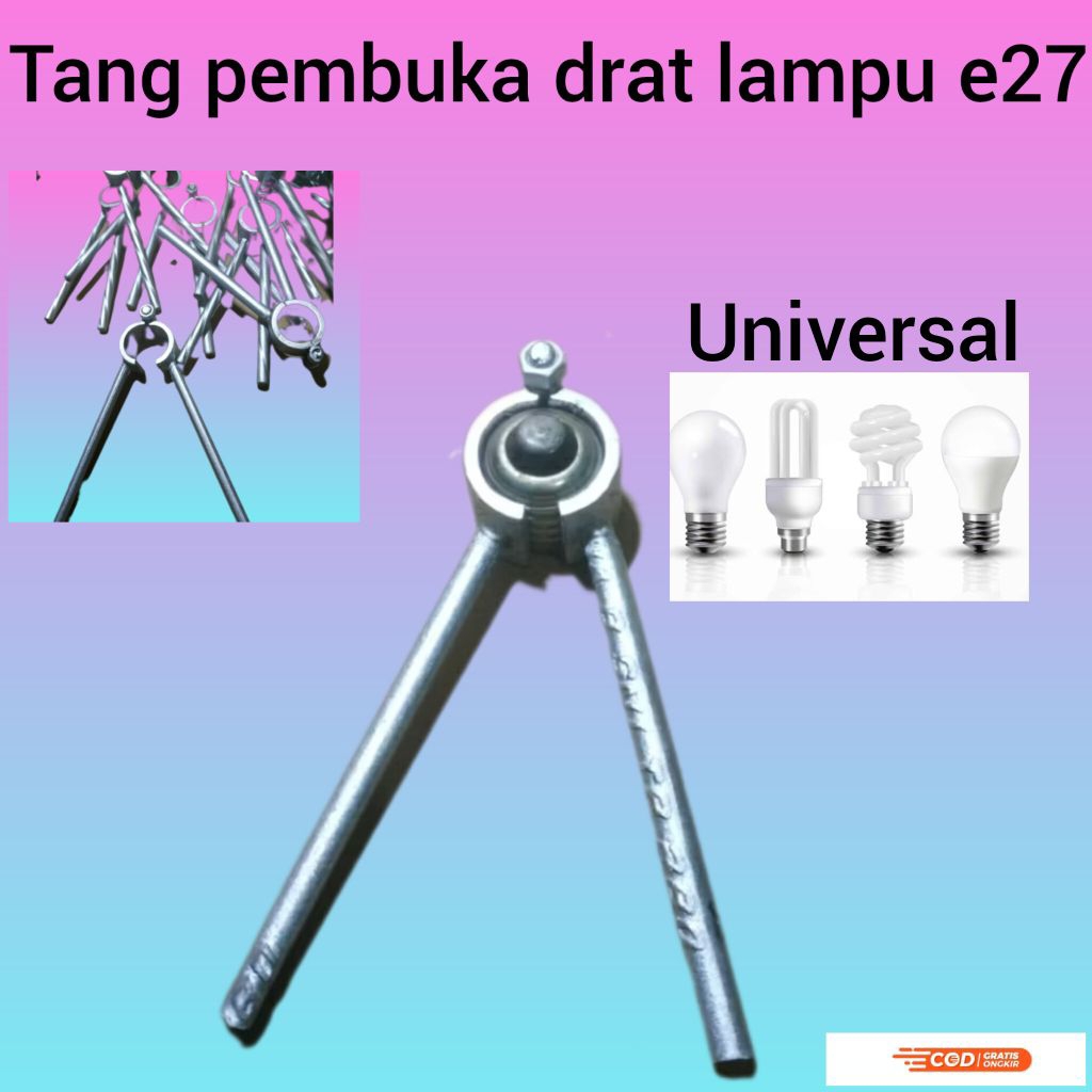 tang pembuka drat lampu e27 bahan pipa shock kuat