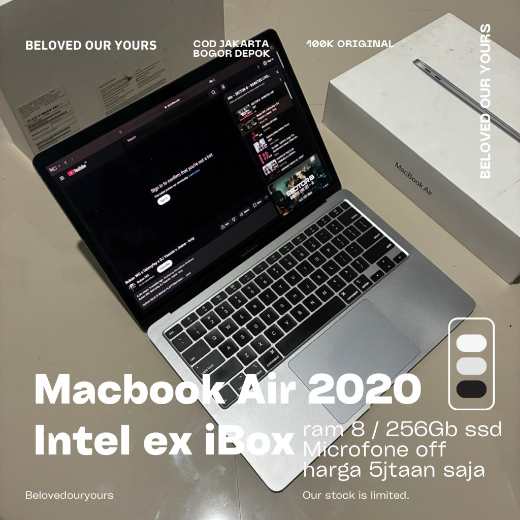 Macbook Air 2020 256Gb ex iBox murah