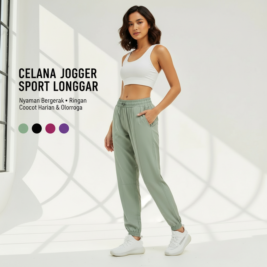 Celana Olahraga Wanita | Celana Training Wanita | Celana Jogger Wanita Longgar