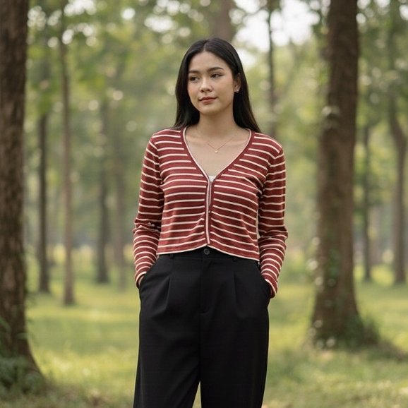Dubhe Maroon Biru Pink - Lapkah |  Cardigan Croptop | Atasan Wanita | Blouse Wanita | Outer Wanita |