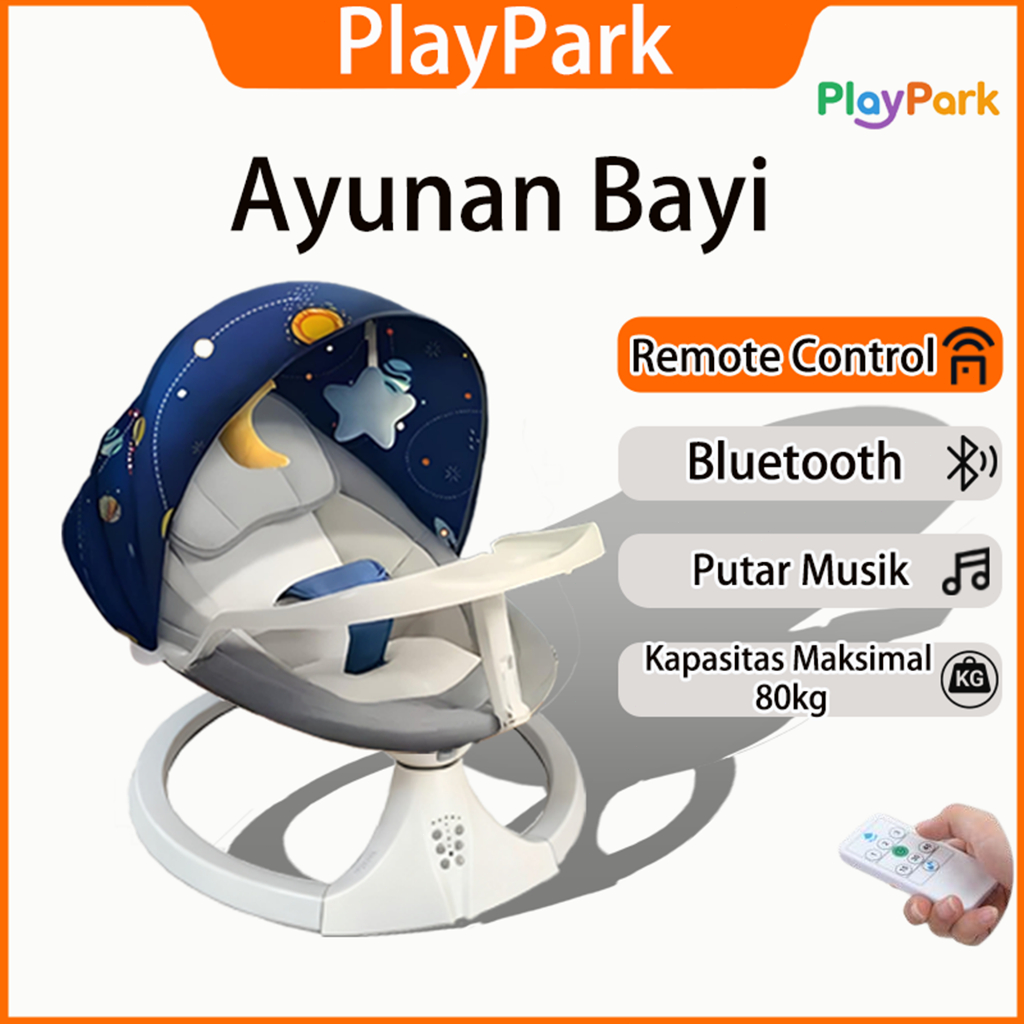 PlayPark Ayunan bayi elektrik Ayunan bayi otomatis Baby Swing Listrik Lipat Ayunan Bayi Elektrik Aut