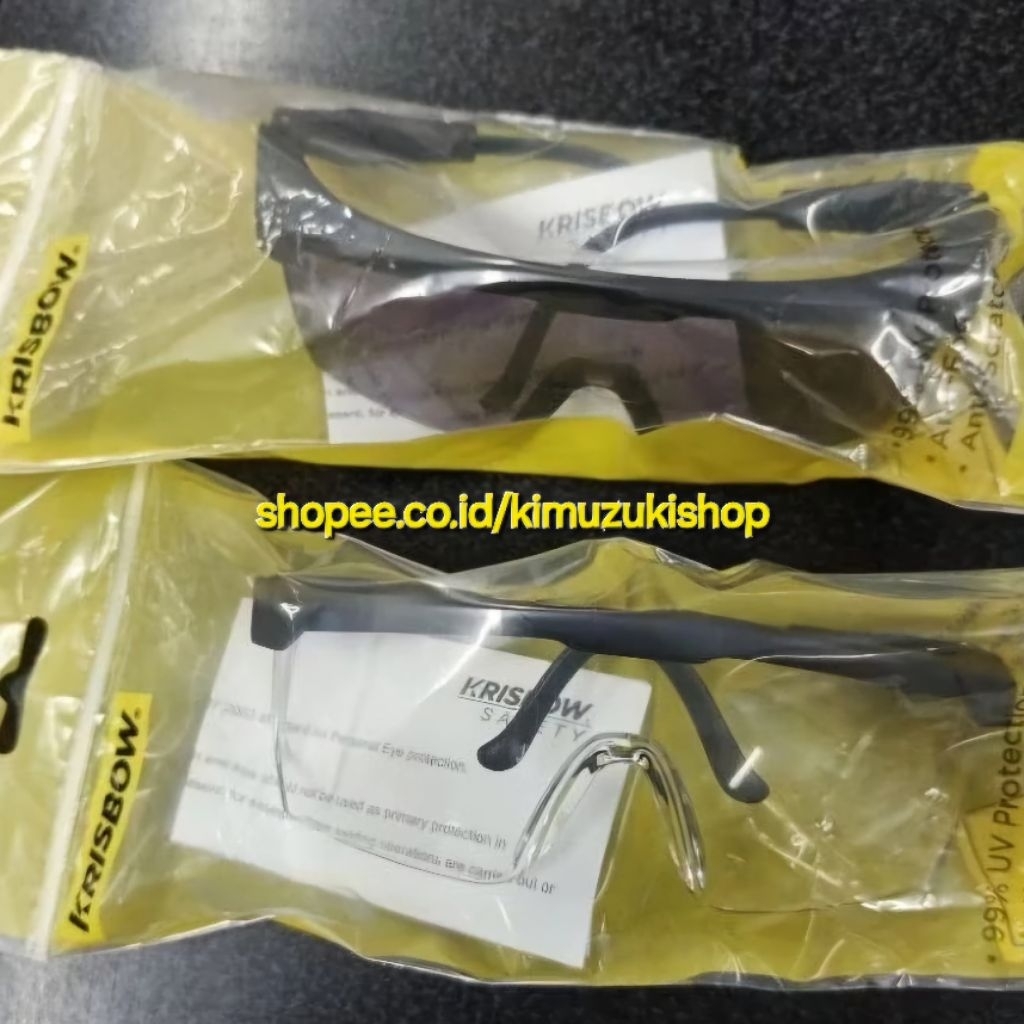 krisbow spectacle flexible temple clear/yellow/smoke // kacamata safety clear/yellow/smoke(hitam)