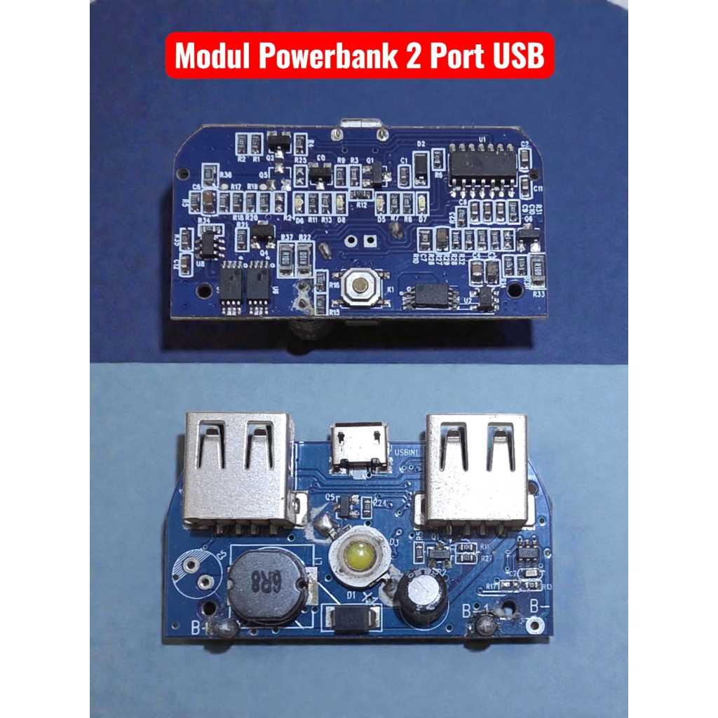 Modul Power Bank 2 Port Output USB 5V Baterai Lithium Dual Papan Sirkuit Powerbank 2Port USB 0034