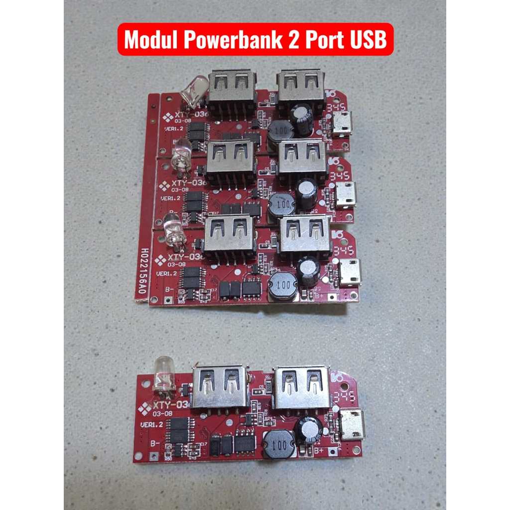 TERMURAH Module Charger Modul Power Bank 2 Port Output USB 5V Baterai Lithium Dual Papan Sirkuit Pow