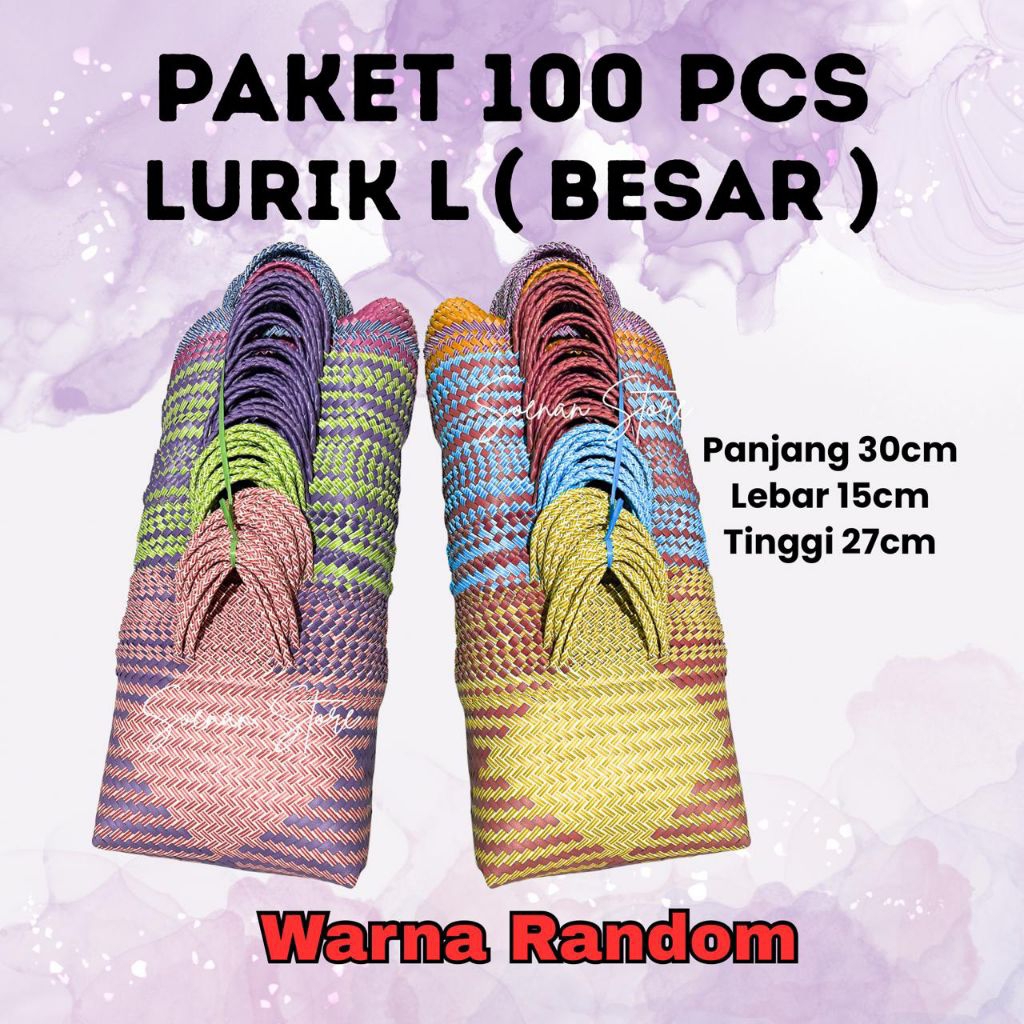 PAKET 100PCS TAS LURIK L BESAR /tas anyaman hajatan tas anyaman hampers lebaran tas anyaman parcel t