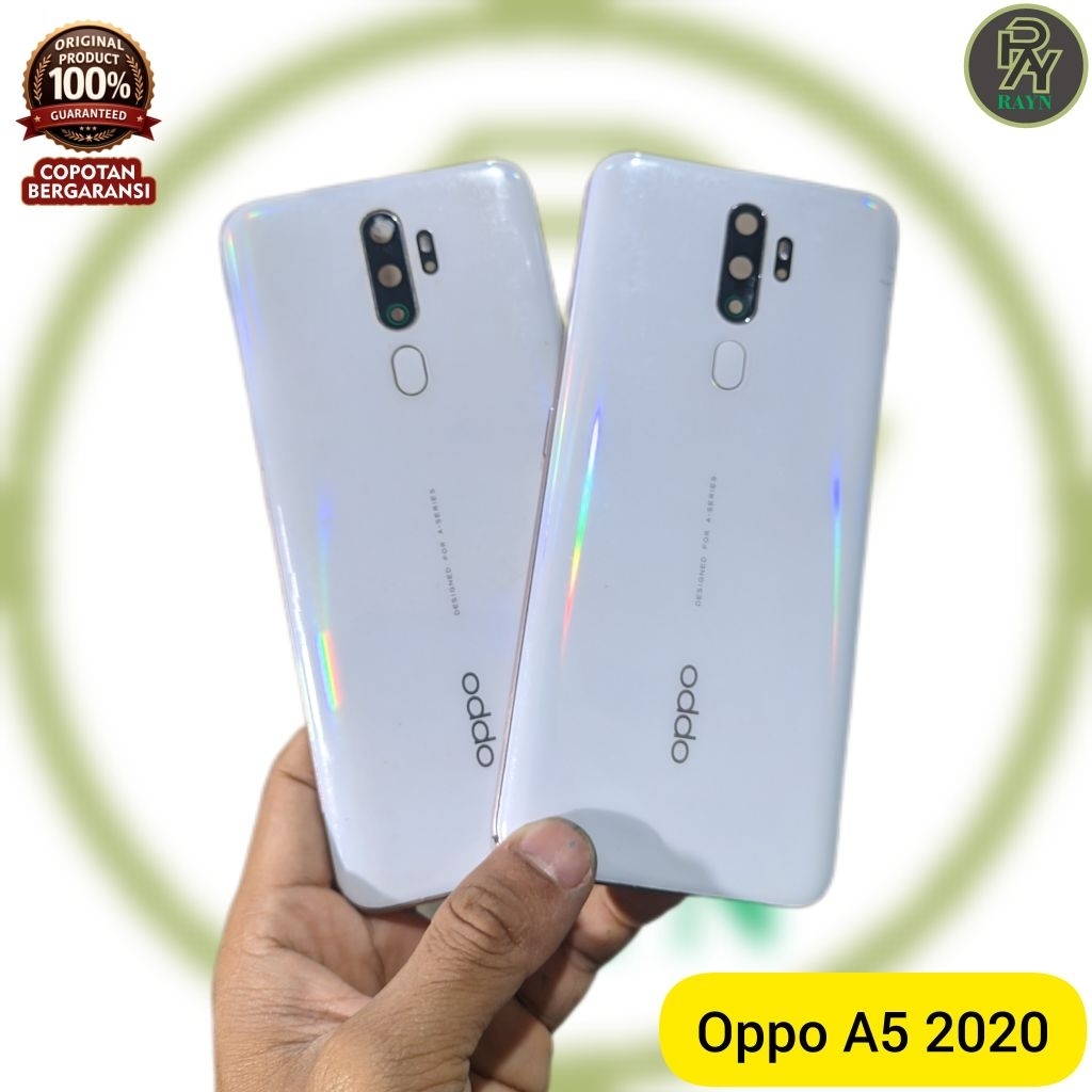 cover belakang fingerprint Oppo A5 2020 putih minus sedikit original copotan