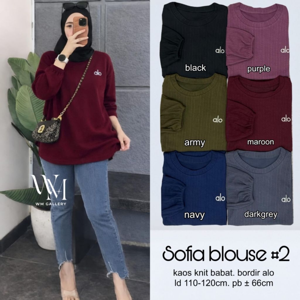 kellen top ori alfashion tunik jumbo ld 130 ld 140 sofia kaos knit oversize big size blouse kaos len