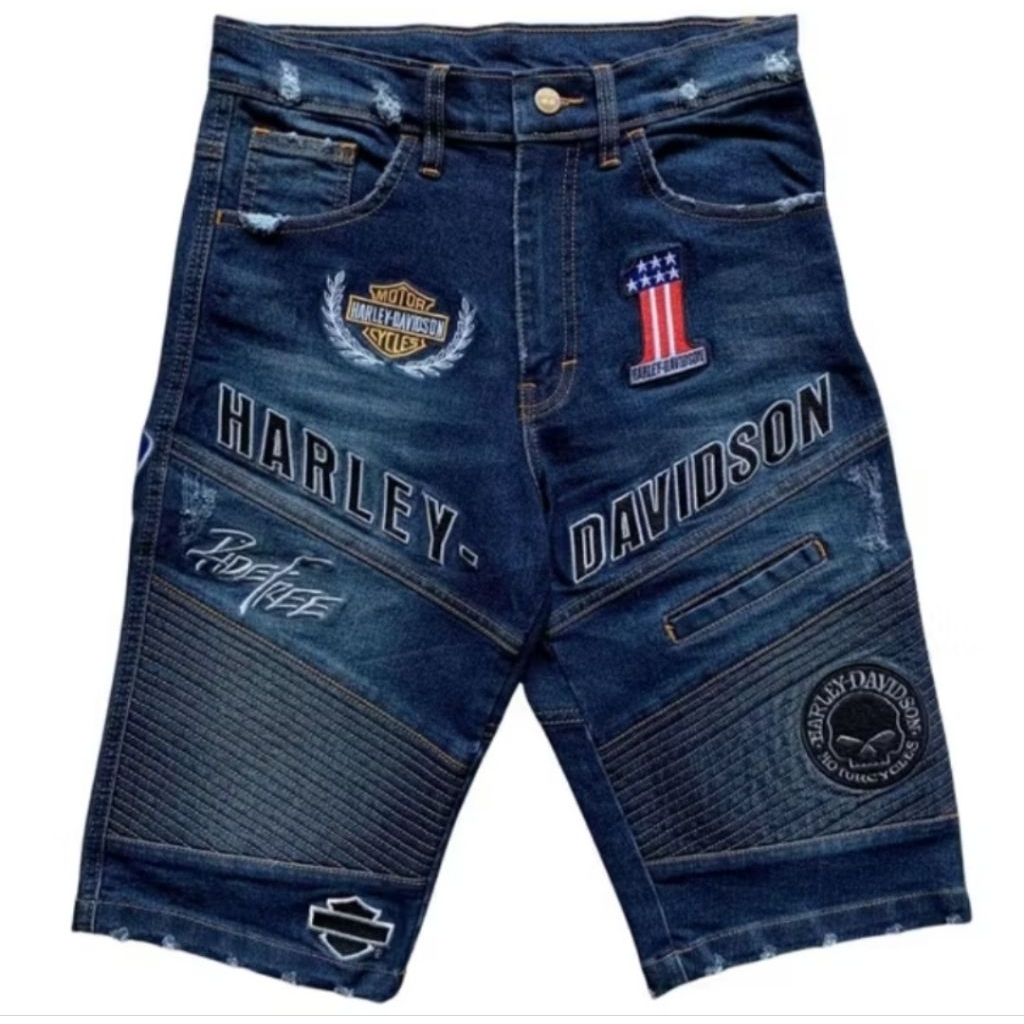harley davidson celana jeans pendek motorcycle