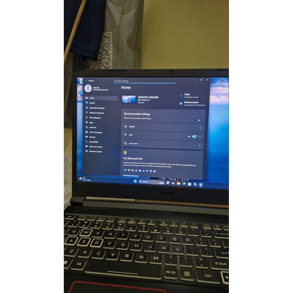 Acer Nitro 5 an515-44 ryzen 7 4800h gtx 1650ti 16 gb ram