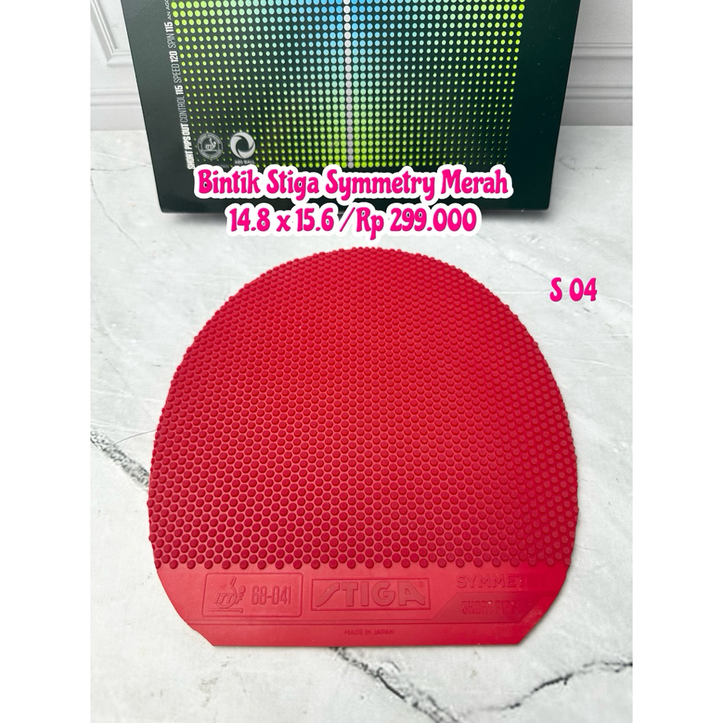 SECOND KARET PINGPONG TENIS MEJA BINTIK STIGA SYMMETRY MERAH