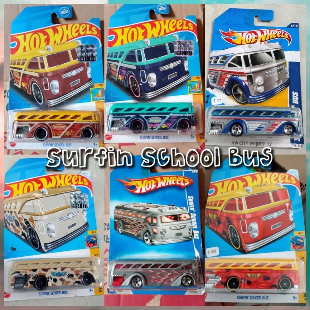 Hot wheels original Mattel surfin school bus.