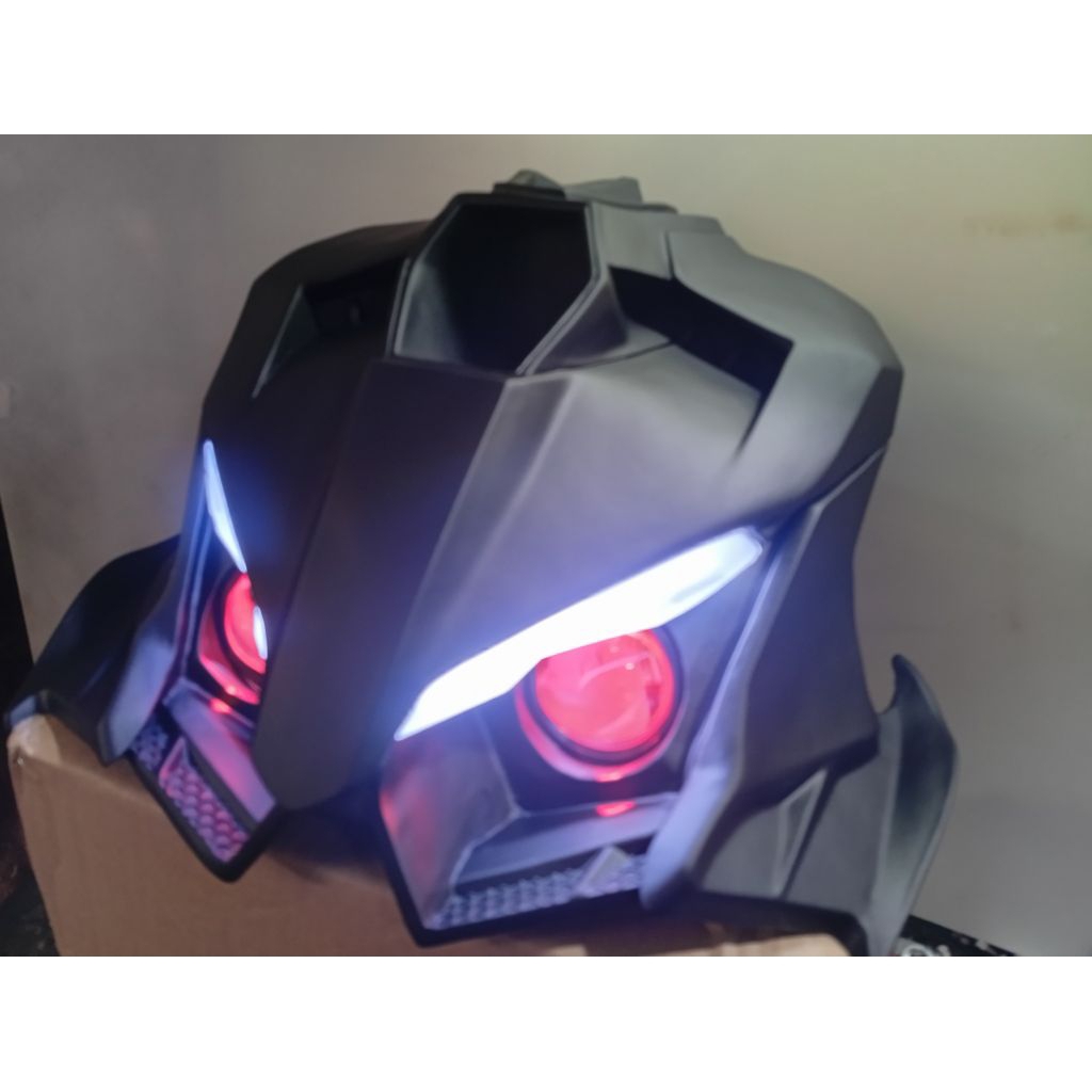 Headlamp custom Led streetfigter model V4S, cocok untuk motor vixion, cb150, Verza, Byson, Tiger, sc