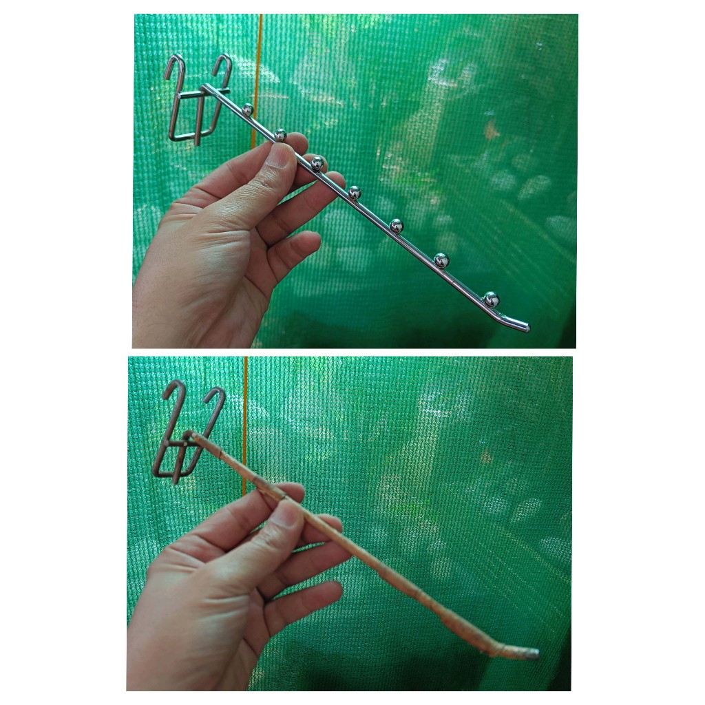 Single RAM 20-25 CM Polos Titik Rak Gantungan Aksesoris Stainless Cantolan Perlengkapan Toko Bekas