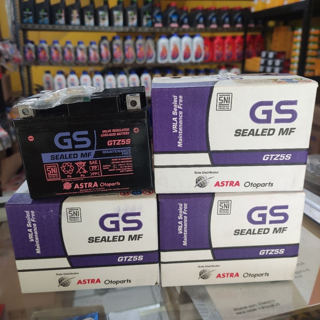 [ORIGINAL] Aki Motor GS Astra GTZ5S MF Sealed Maintenance Free - Aki Kering Beat Vario Mio Supra X 1
