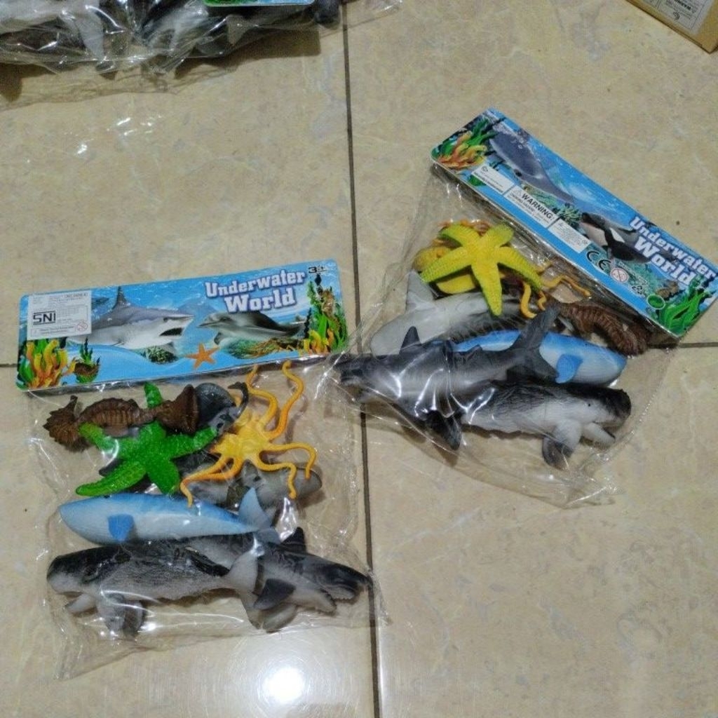 oketoys mainan hewan laut karet underwater world ikan karet