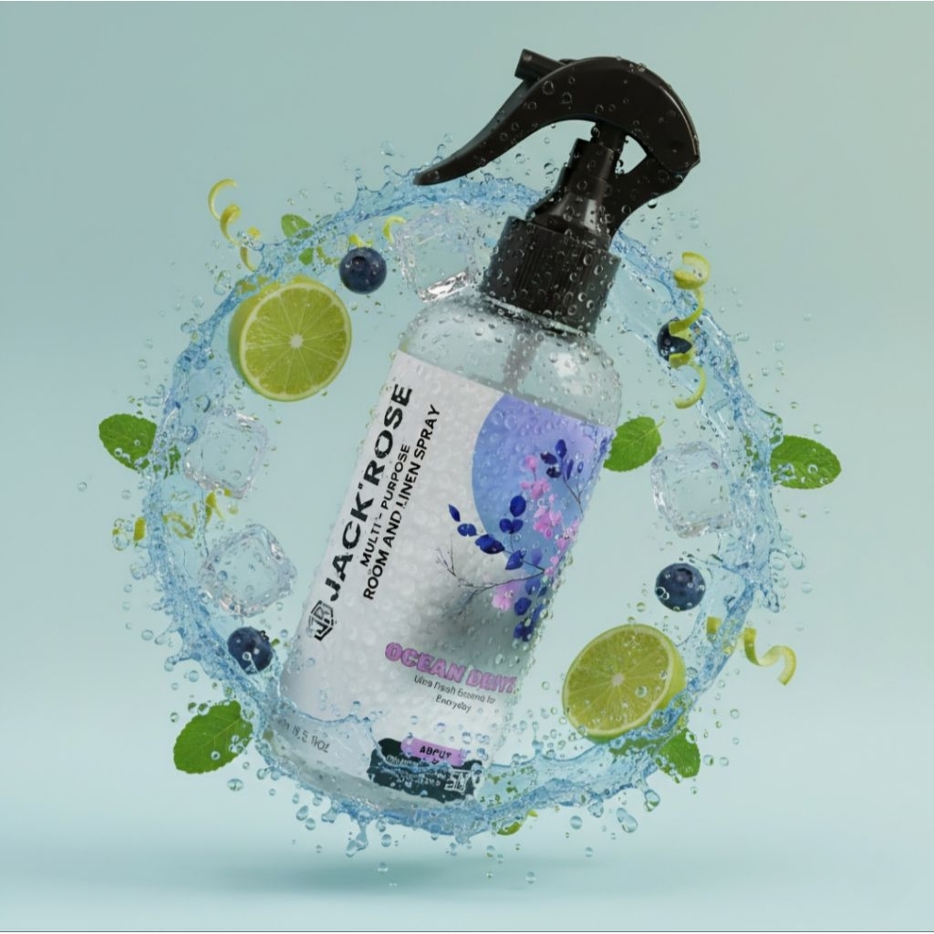 Jackrose - Room & Linen Spray  Pewangi Premium Ocean Drive 250ml / Anti Bacterial / Pengharum serbag