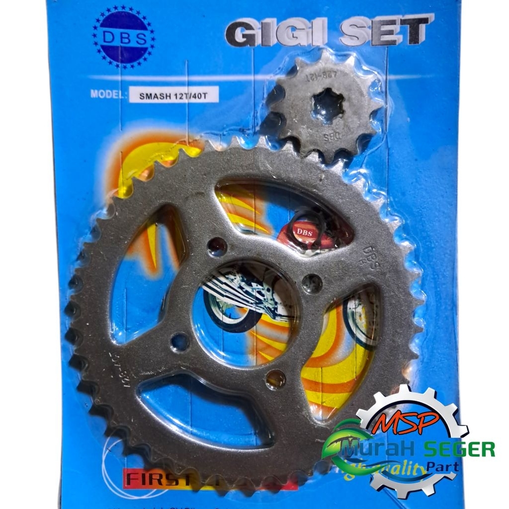 GEAR GIR SET DEPAN BELAKANG 40T SMASH SHOGUN KUALITAS TERJAMIN