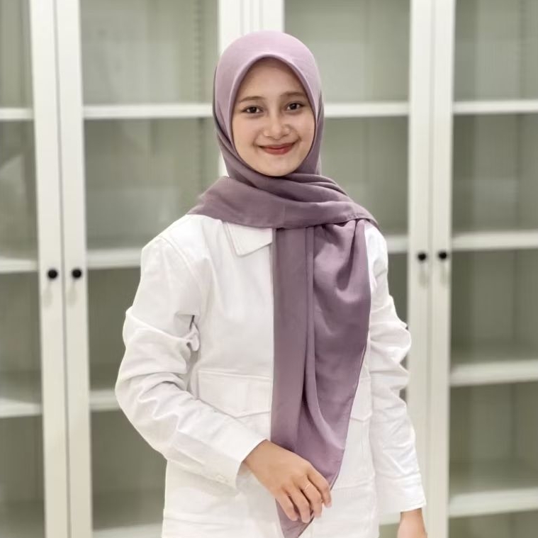 Jilbab Segi Empat Ungu, Paris Premium