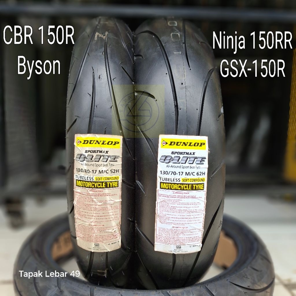 DUNLOP Qlite Paket 100.80.17 dan 130.70.17 Ban Soft Compound Paling Awet Murah Ramah Lingkungan Kual