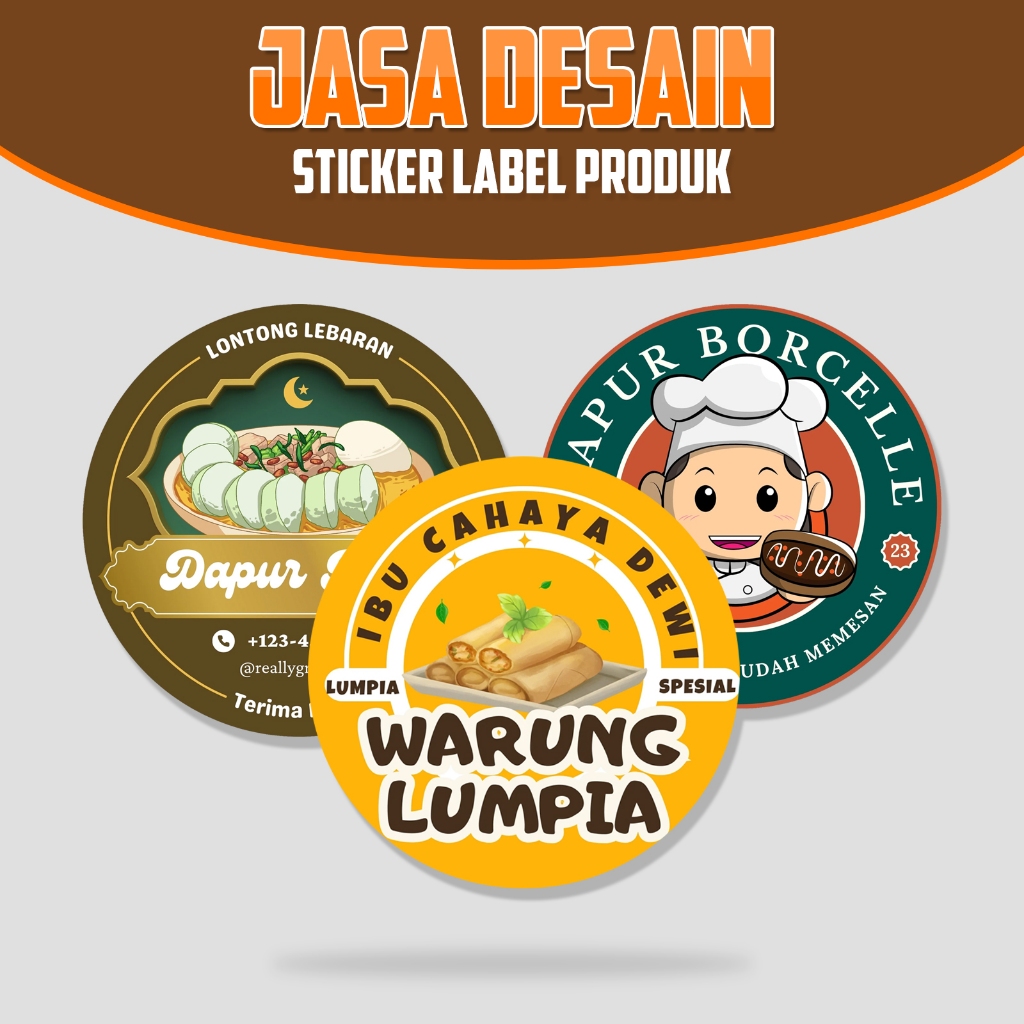 Jasa Desain Stiker Label Nama Toko / Sticker Pengiriman Olshop Custom / Sticker Minuman / Sticker Ma