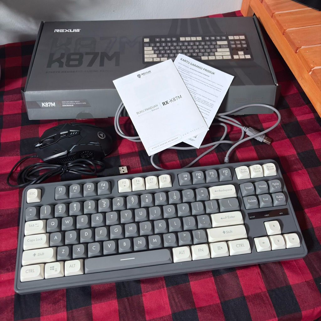 [ FREE MOUSE ] Rexus K87M TKL Battlefire RGB Wired Gaming Keyboard Dark Grey Original - Bekas