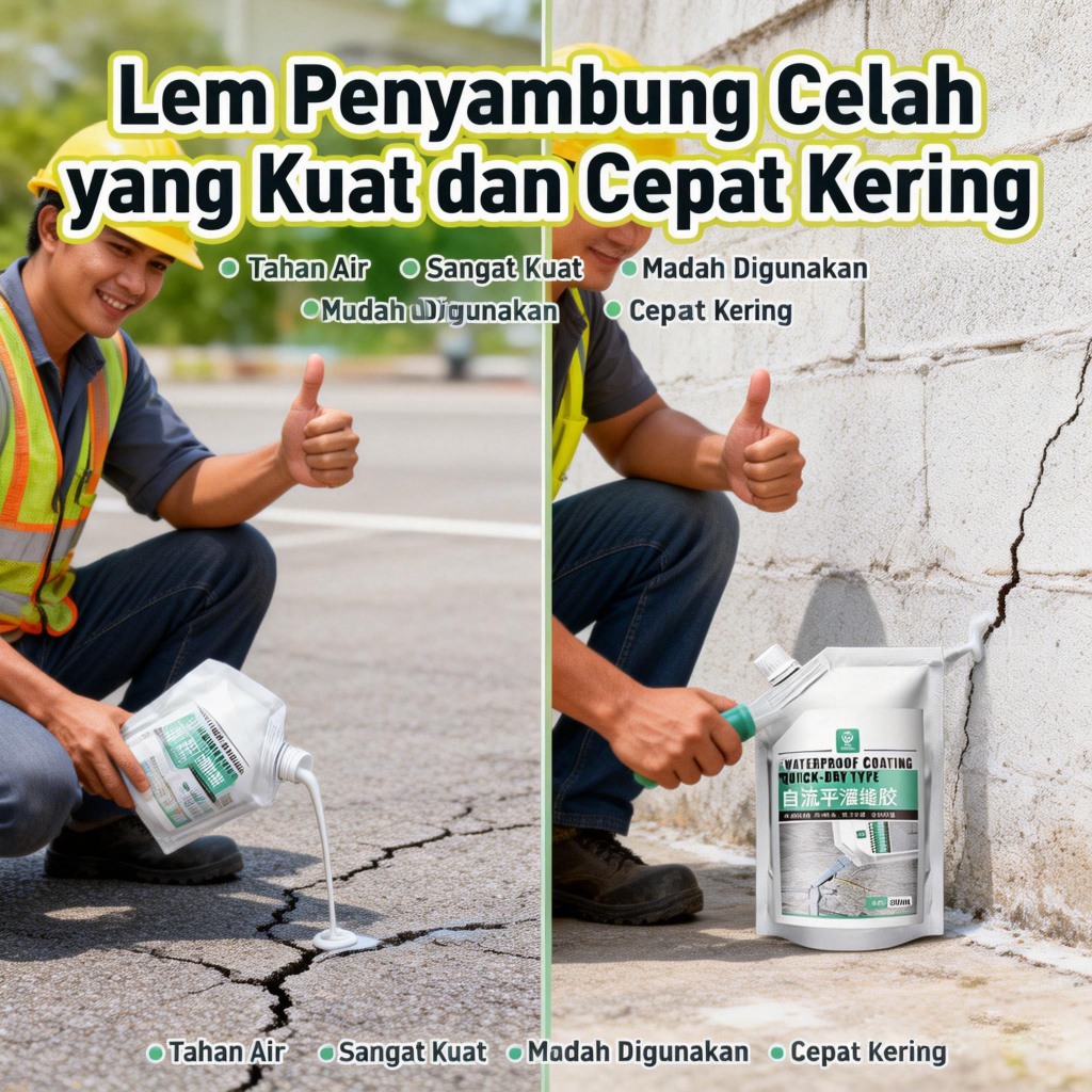 Lem Sealant Pengisi Lubang Retakan Beton Perekat Cepat Kering Anti Air Waterproof dan Anti Bocor Ori