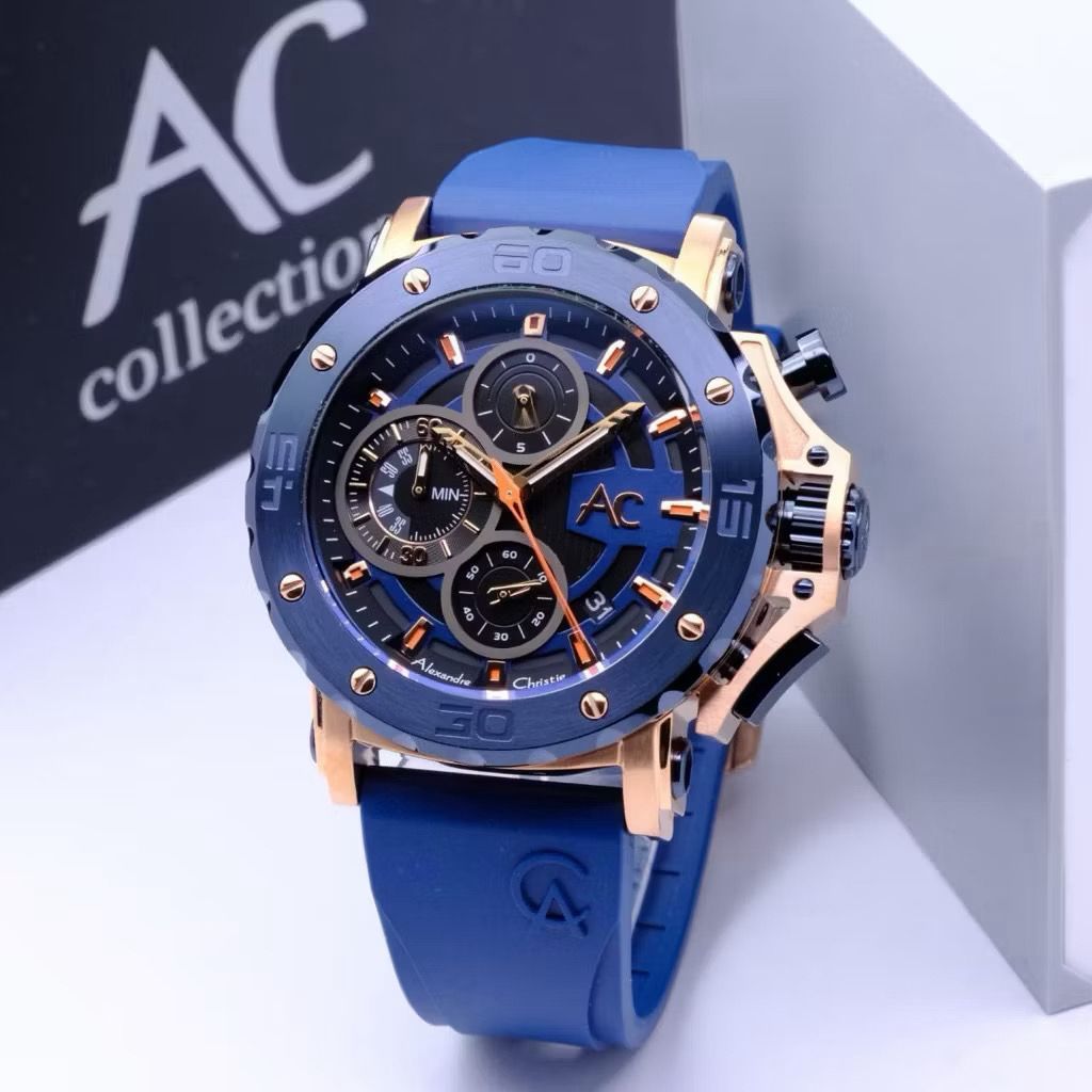 Jam Tangan Pria Alexandre Christie AC 9205 Rubber Strap