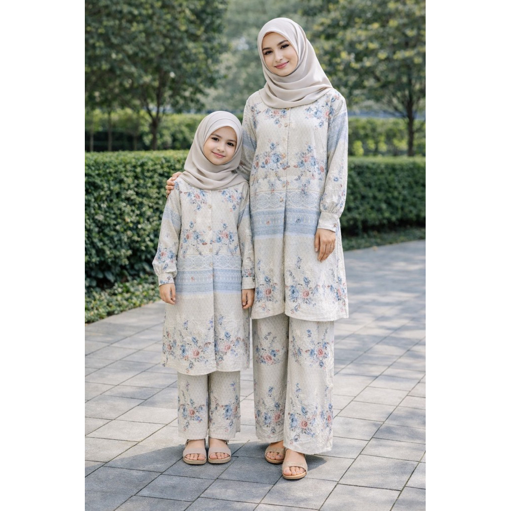 Signature Setcel couple ibu & Anak (Sudah satu set tunik dan celana ibu & Anak)