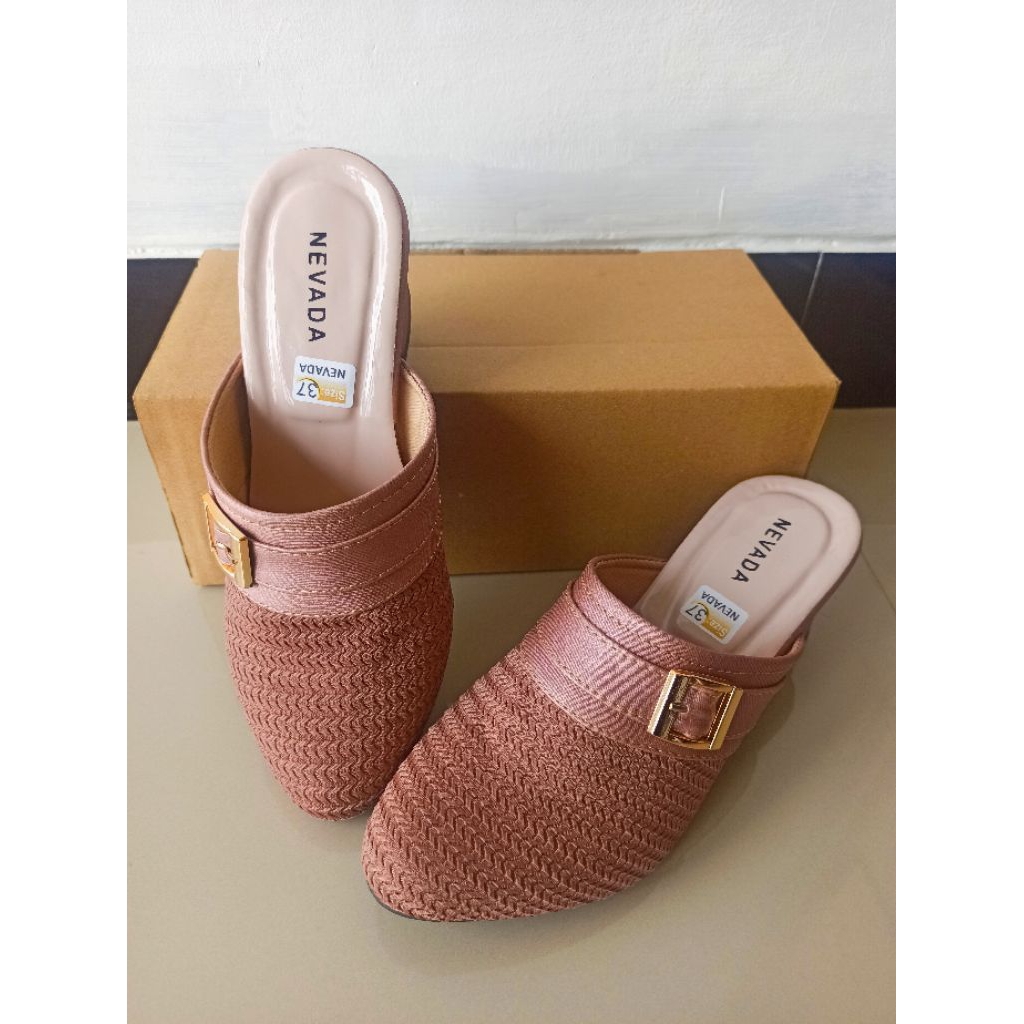 Sandal Nevada A1 wanita viral  - sendal hak tahu 5cm