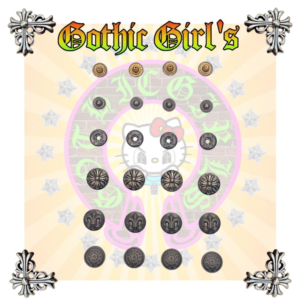 kancing varsity chrome heart