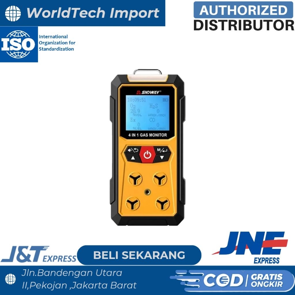 Gas Detector Sndway SW-7500A CO H2S 02 EX 4In1 Combustible LEL Sensor SW7500A Detector Monitor SW-75