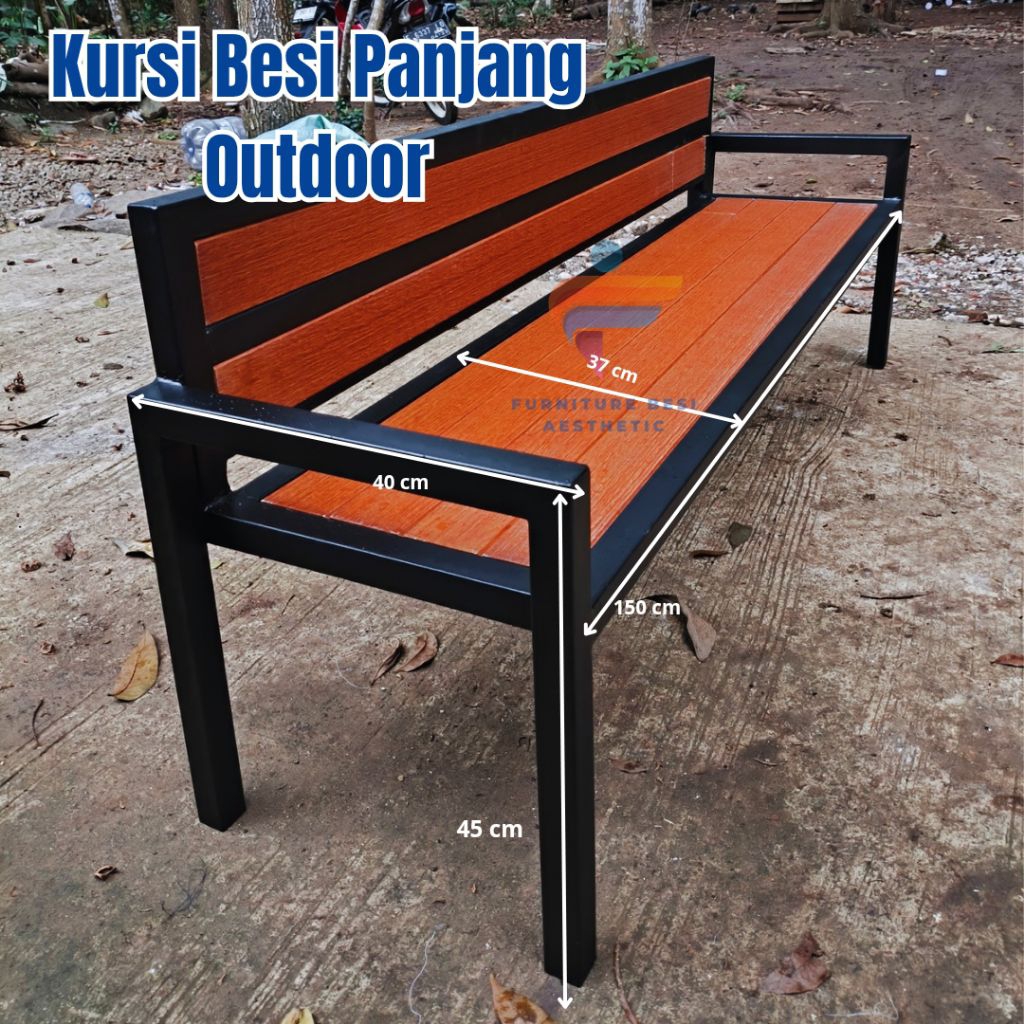 Kursi Besi Outdoor Anti Karat | Kursi Besi Panjang | Kursi Besi Sandaran