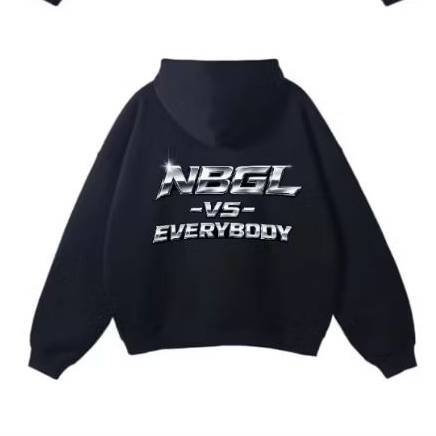 Hoodie Oversized Unisex Fragment Hitam - Nyaman, Tebal, Tahan Lama
