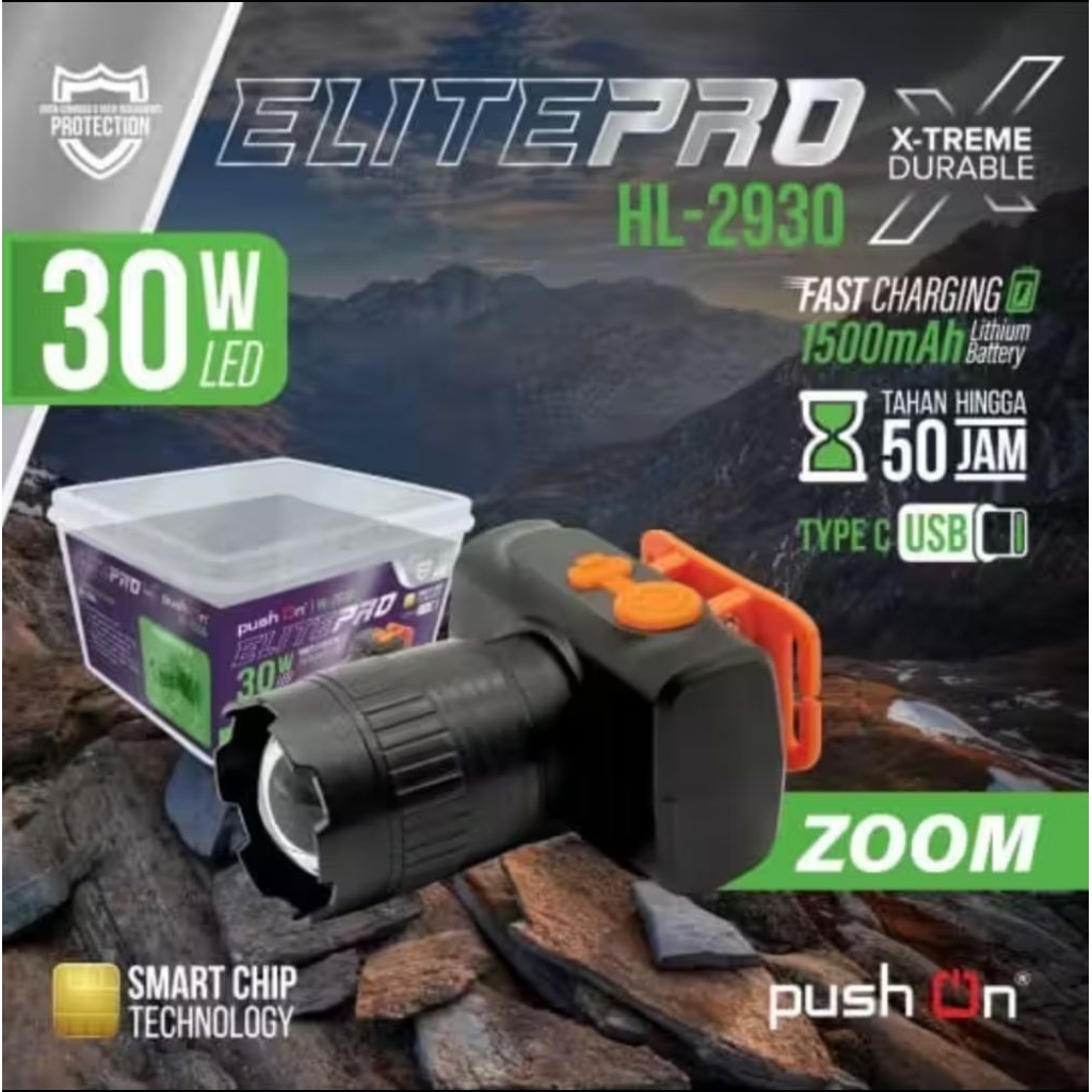 hl-2930 senter kepala mini led laser 30watt cahaya putih senter kepala zoom tahan 50jam
