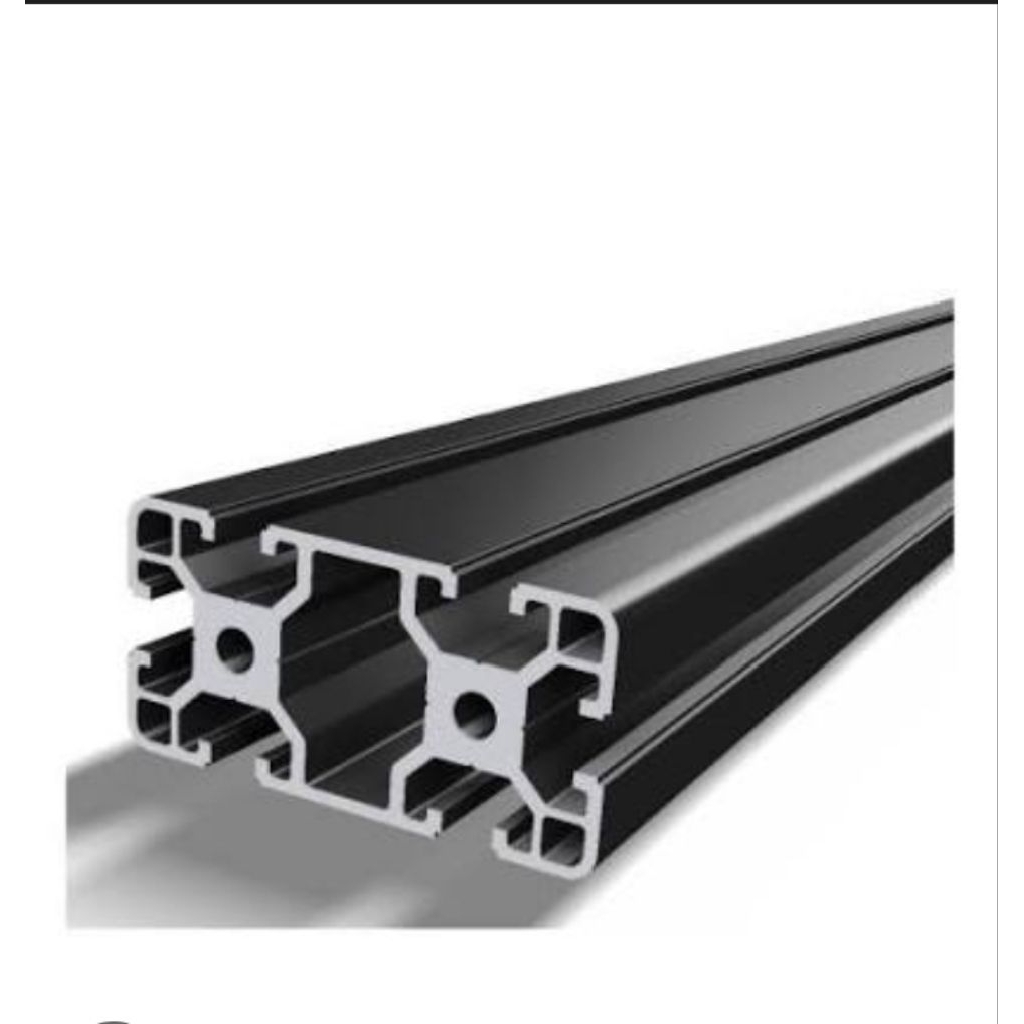 Aluminium profile 4080 hitam per 6 meter/perbatang