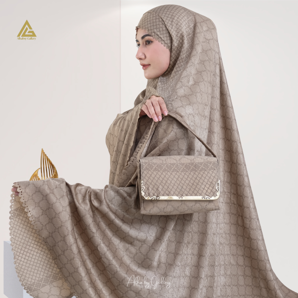 Alhamdulillah - Mukena Dewasa Premium Santorini Silk 3in1 Lasercut Ceisya Series Alhamdulillah