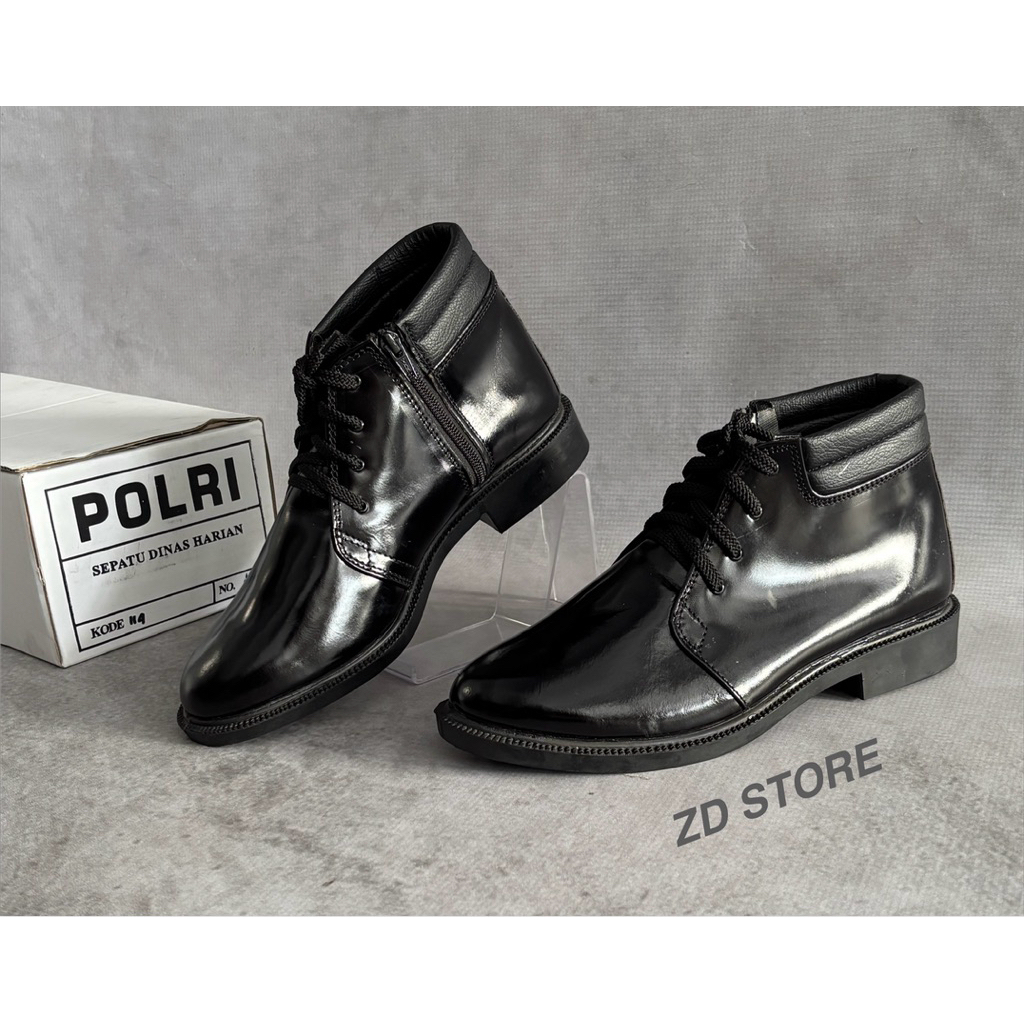 Sepatu Polri PDH/Sepatu PDH Polri Kilat Pendidikan