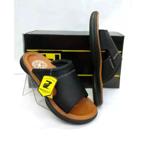 Sandal Pria PAKALOLO Sandal Kulit Pria Casual Original Hitam Cokelat Tan Ukuran 38-43