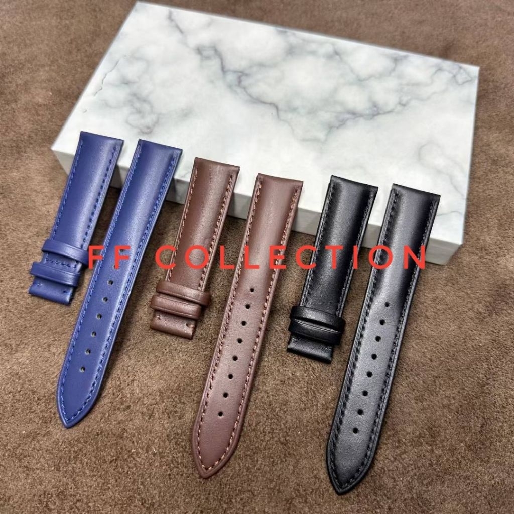 FF HITAM COKLAT KALEP Strap Tali Jam tangan  Fossil Leather Kulit Ukuran 12mm 14mm 16mm 18mm 20mm 22