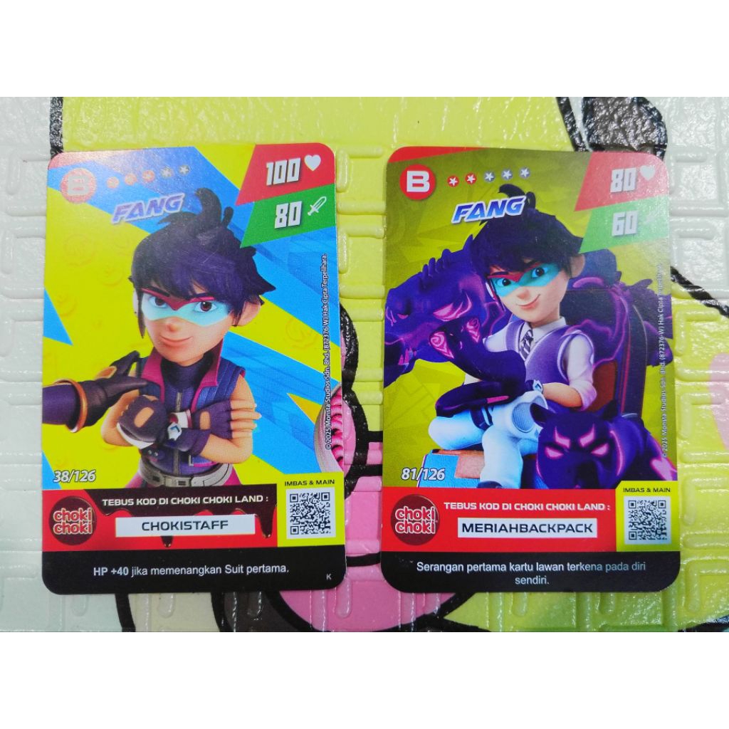 Kartu Choki-choki Boboiboy Karakter