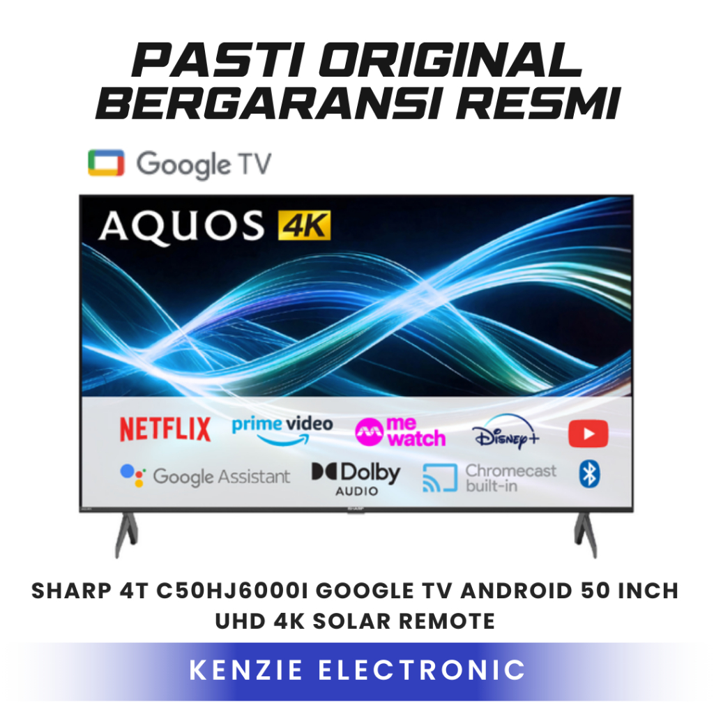 Sharp Google TV Android 50 Inch 4T C50HJ6000I UHD 4K Solar Remote LED TV Sharp 50 Inch
