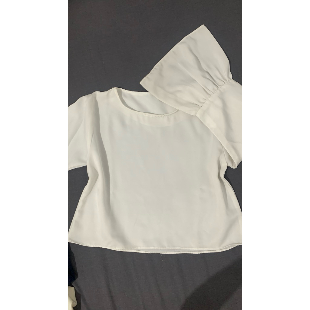 preloved blouse putih satin