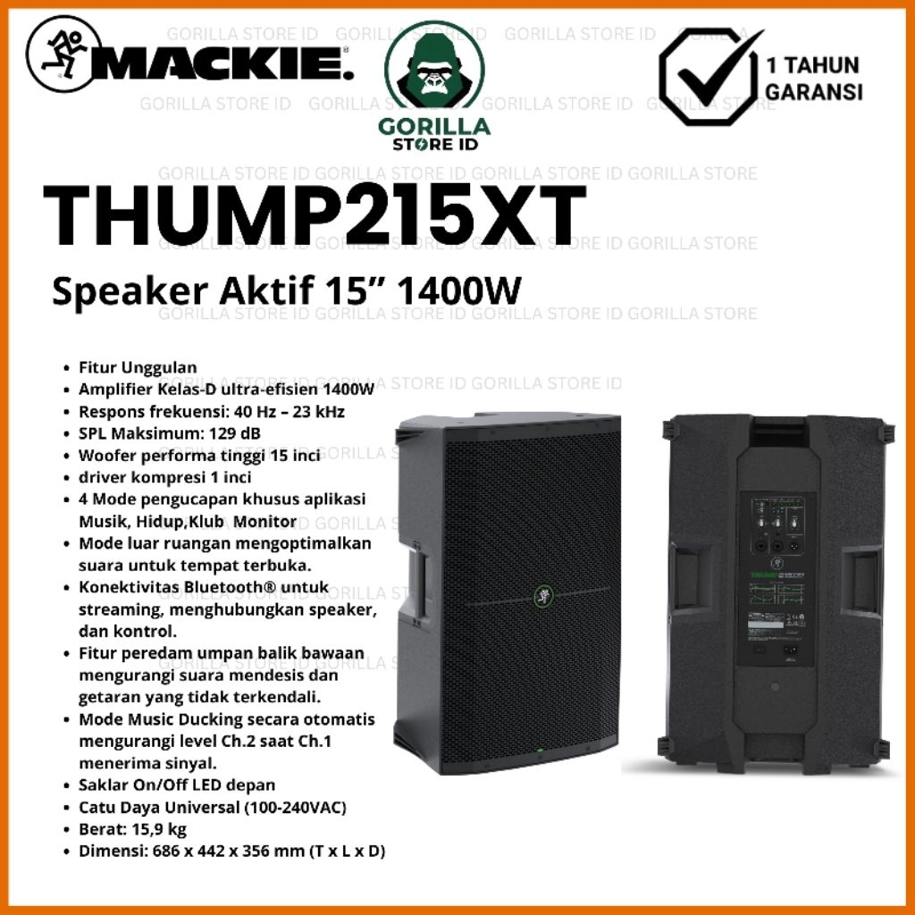 Mackie Thump 215XT Speaker Aktif 15 Inch 1400 Watt