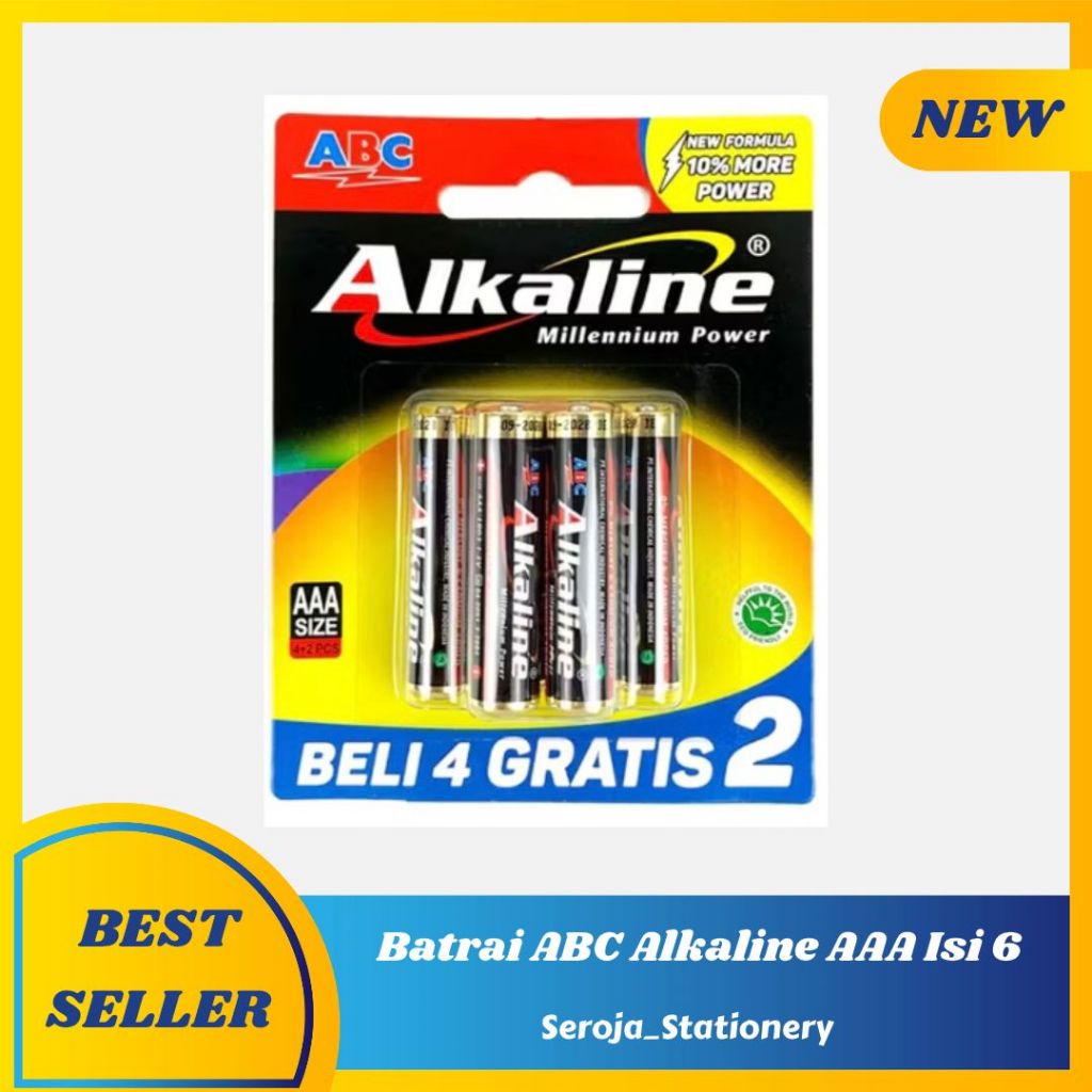 BATERAI ALKALINE AAA ISI 6 | BATERAI ABC ALKALINE A3 ISI 4+2